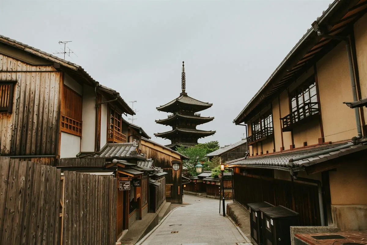 Calles históricas empedradas de Gion e Higashiyama en Kioto